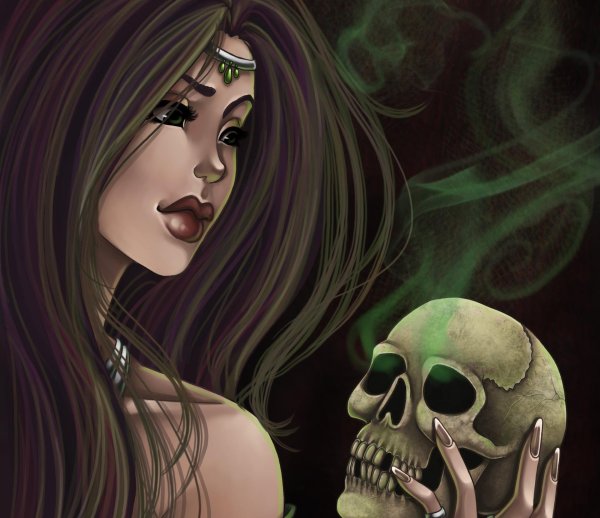 Девушка и череп