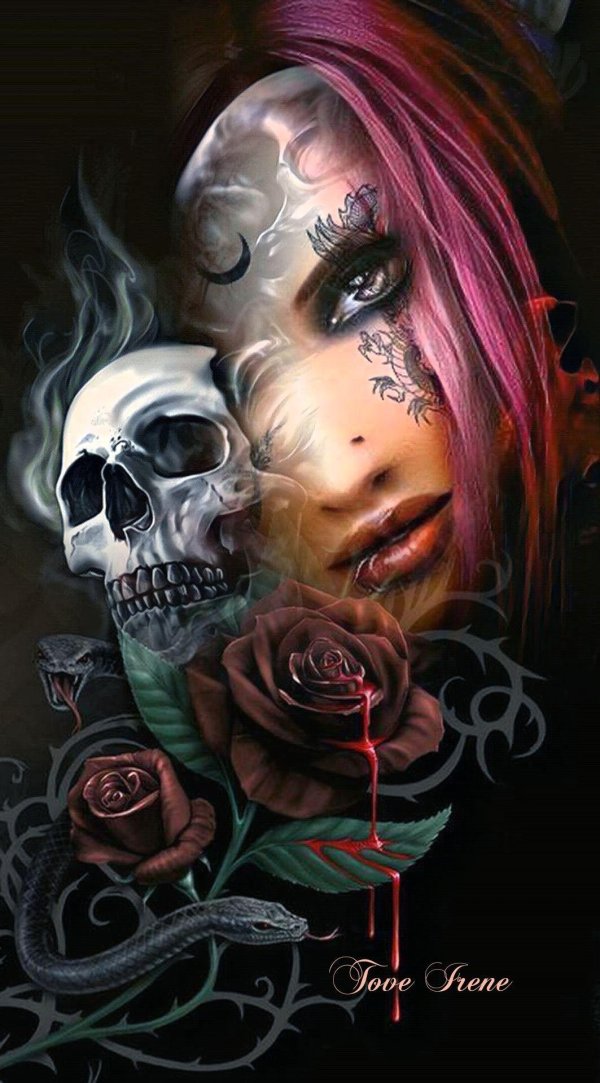 Девушка и череп