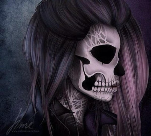 Девушка и череп