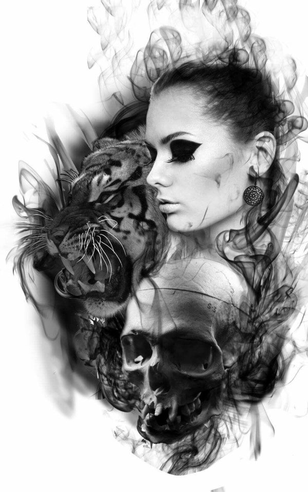 Девушка и череп