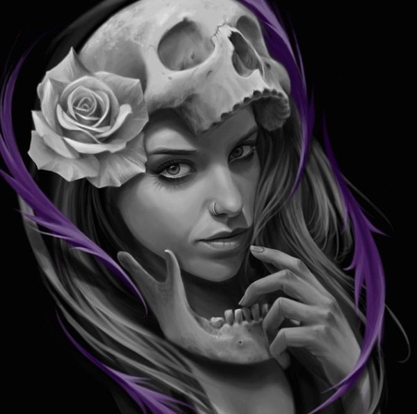 Девушка и череп