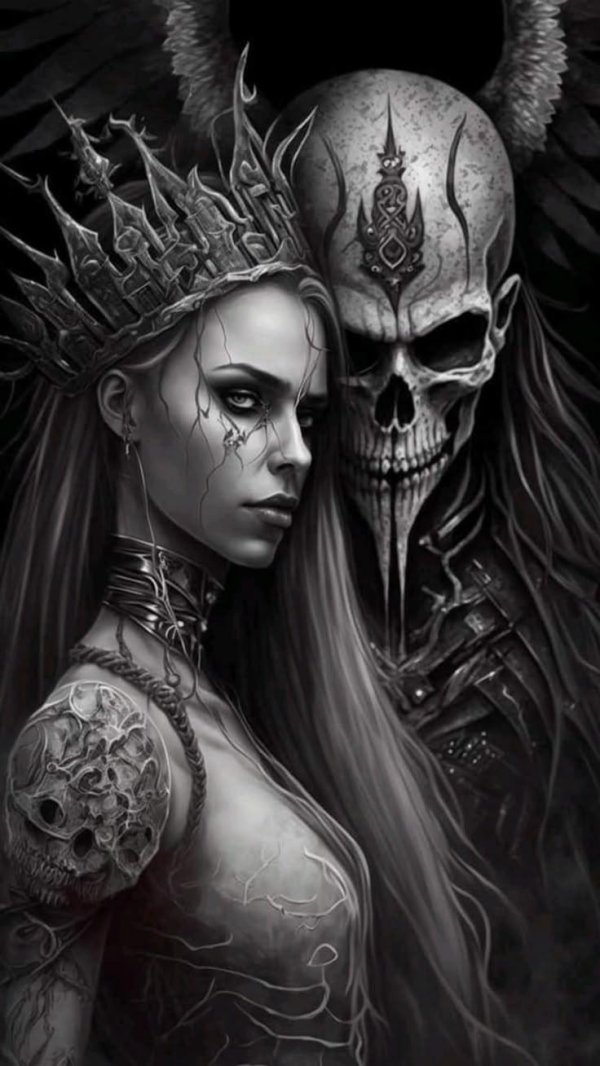 Девушка и череп