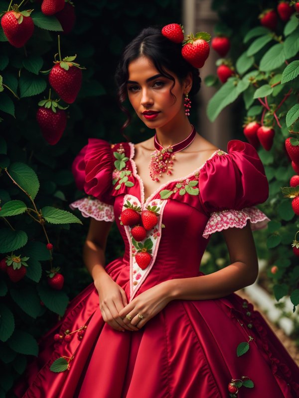 Девушка и клубника