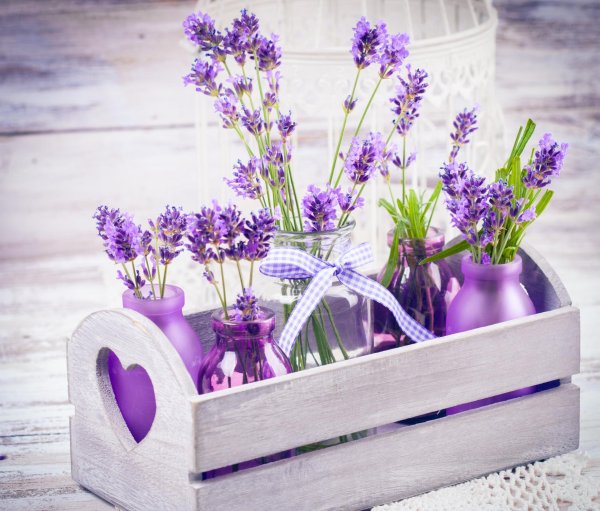 ящик с лавандой декор