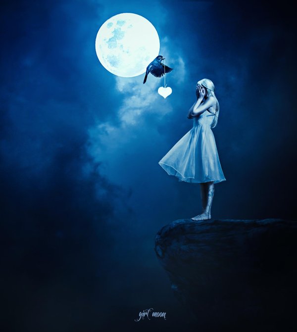 Девушка под луной