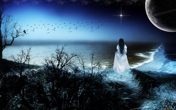 Девушка под луной