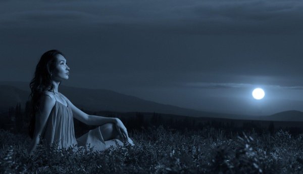 Девушка под луной