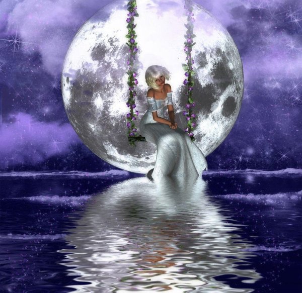 Девушка под луной