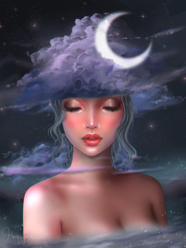 Девушка под луной