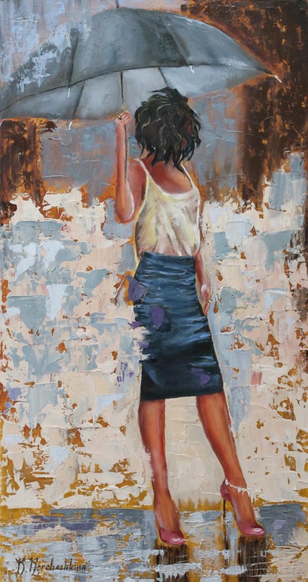 Девушка под зонтом
