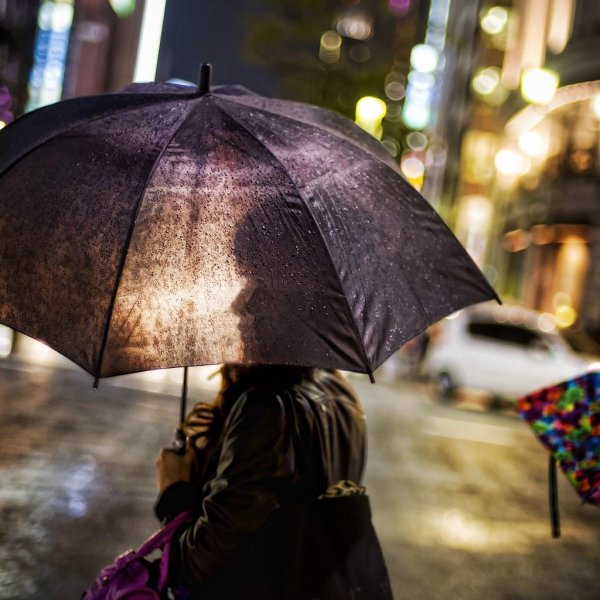 Девушка под зонтом