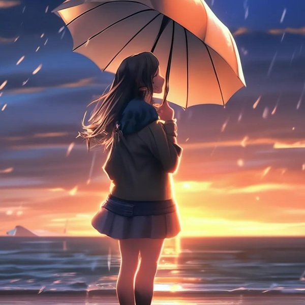 Девушка под зонтом