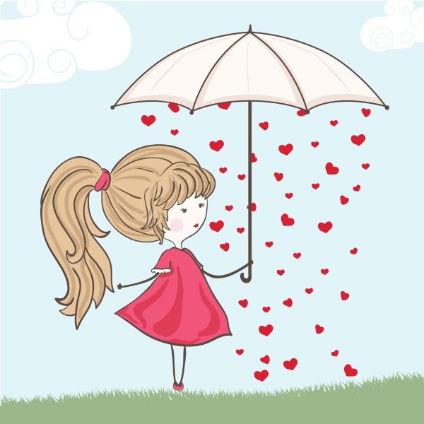 Девушка под зонтом