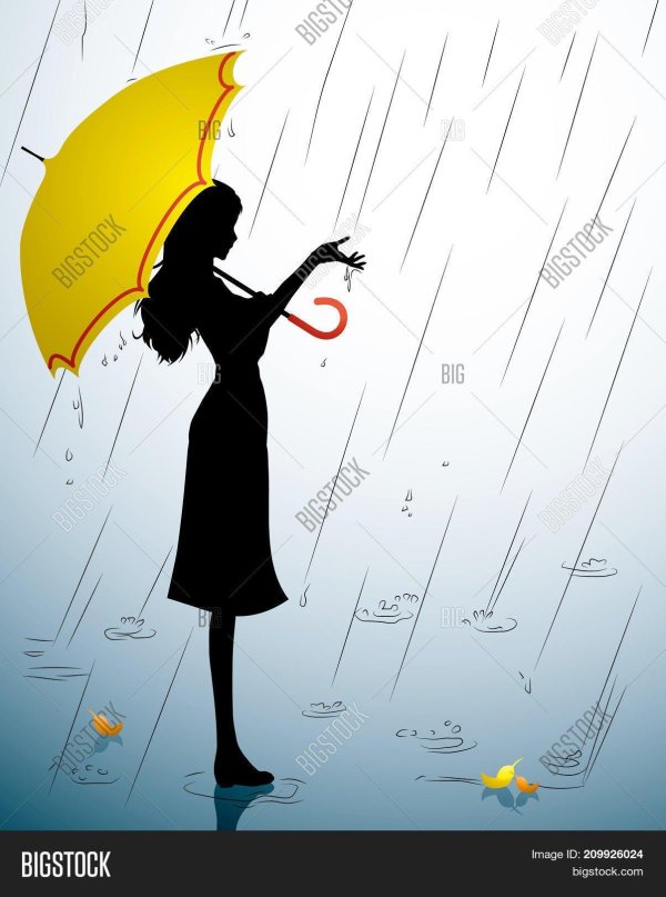 Девушка под зонтом