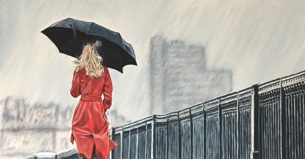 Девушка под зонтом