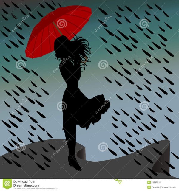 Девушка под зонтом