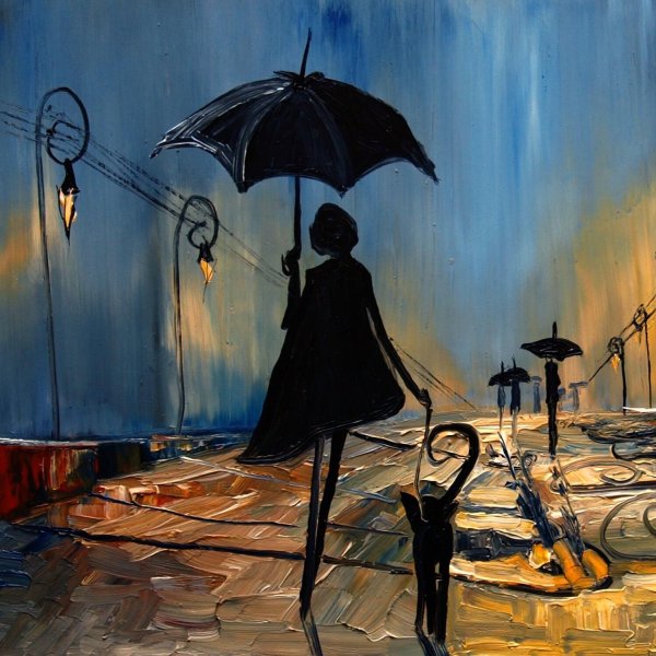 Девушка под зонтом