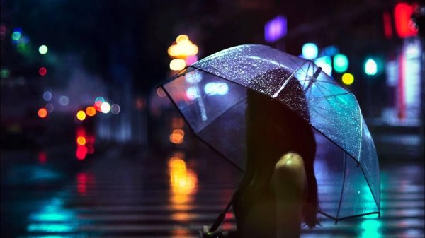 Девушка под зонтом