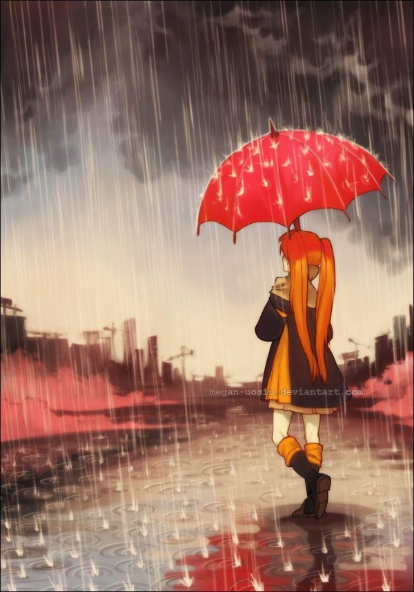 Девушка под зонтом