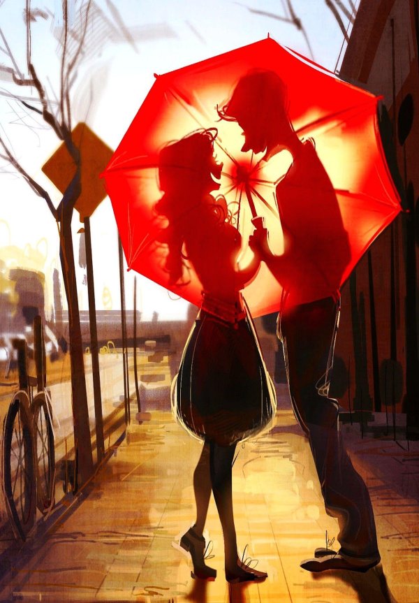 Девушка под зонтом