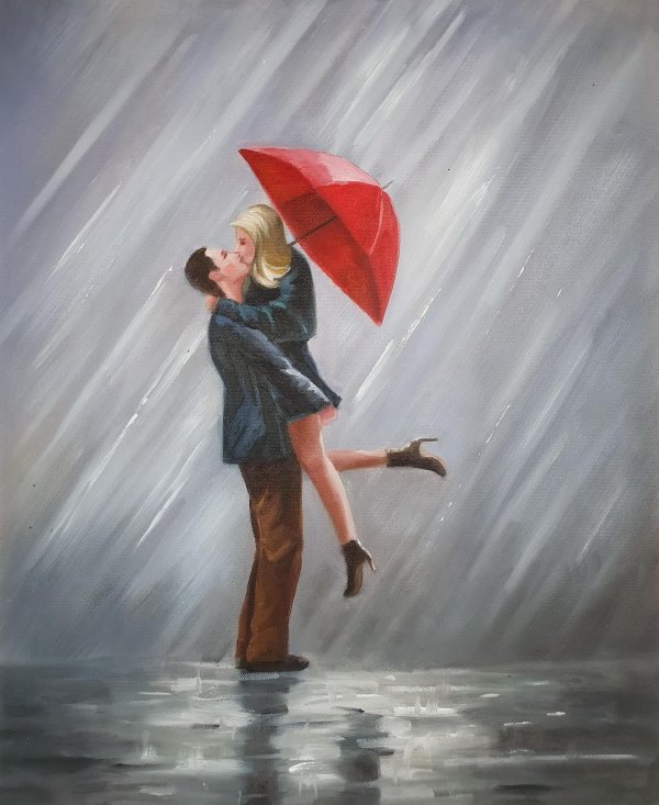 Девушка под зонтом