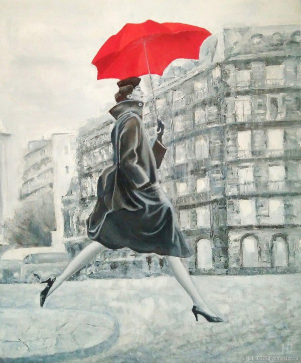 Девушка под зонтом