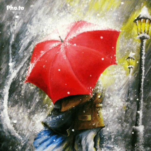 Девушка под зонтом