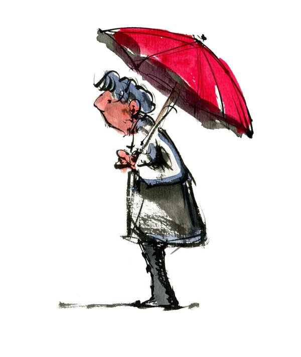 Девушка под зонтом