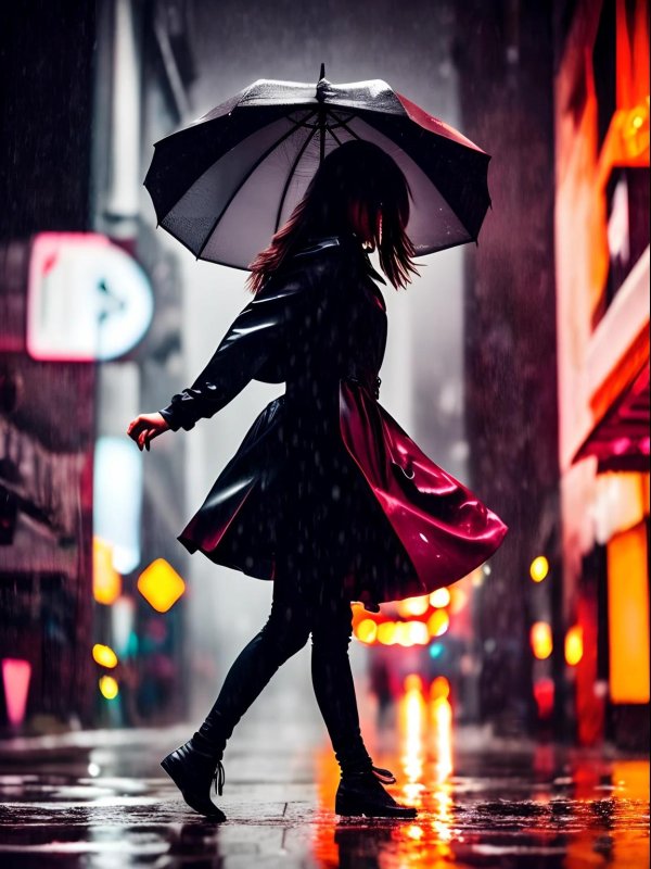 Девушка под зонтом