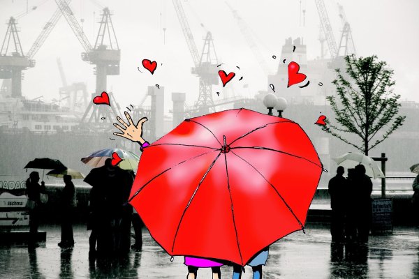 Девушка под зонтом