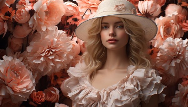 Девушка среди цветов