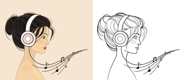 Девушка слушает музыку