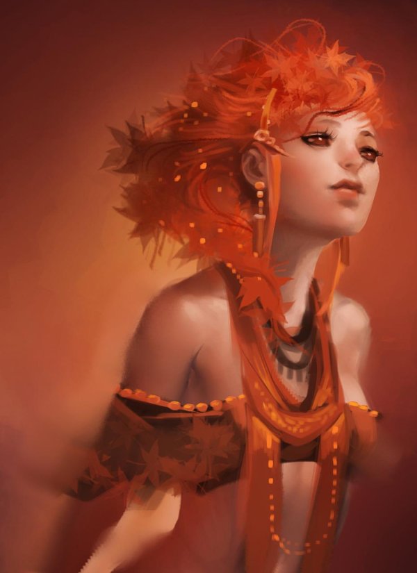 Фэнтези рыжая девушка