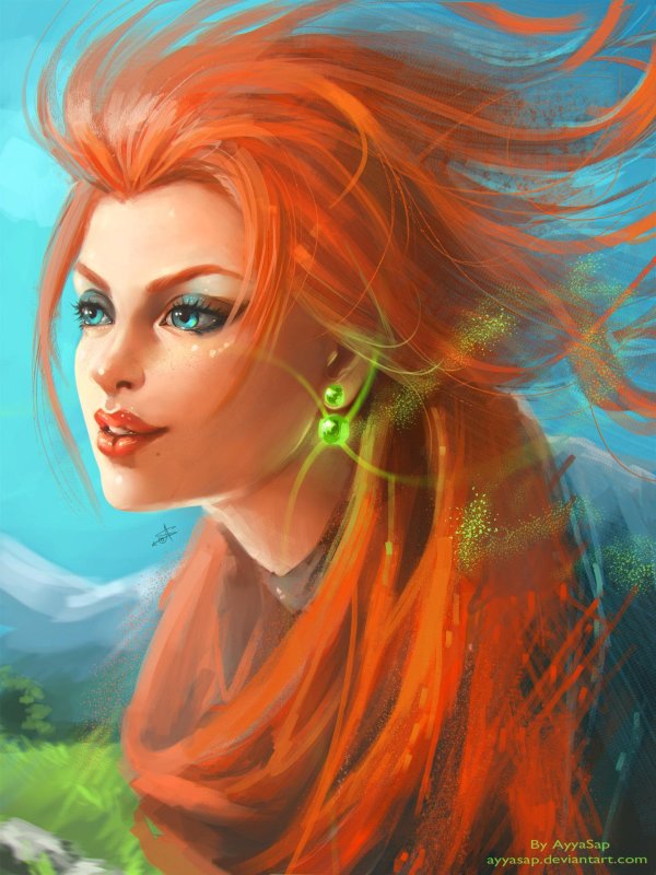 Фэнтези рыжая девушка