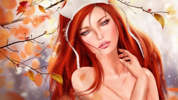 Фэнтези рыжая девушка