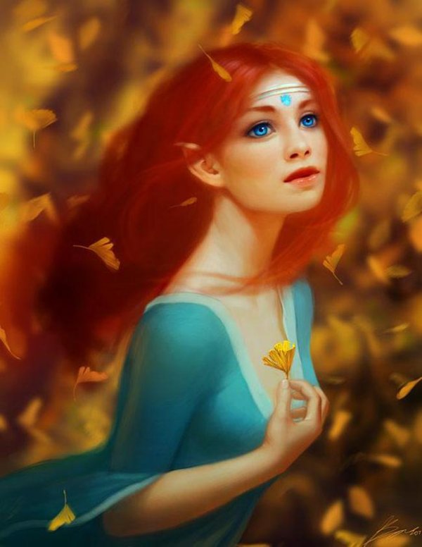 Фэнтези рыжая девушка