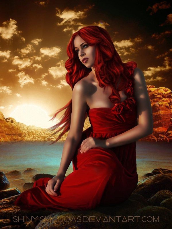 Фэнтези рыжая девушка