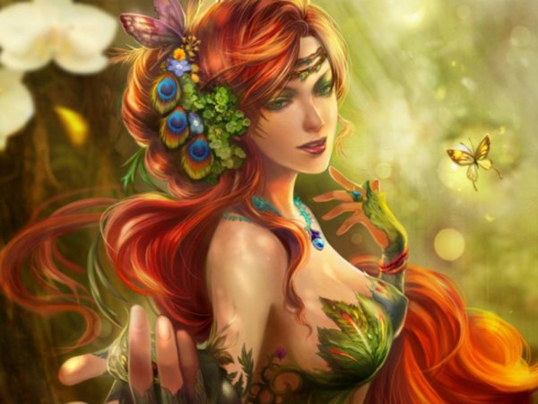 Фэнтези рыжая девушка