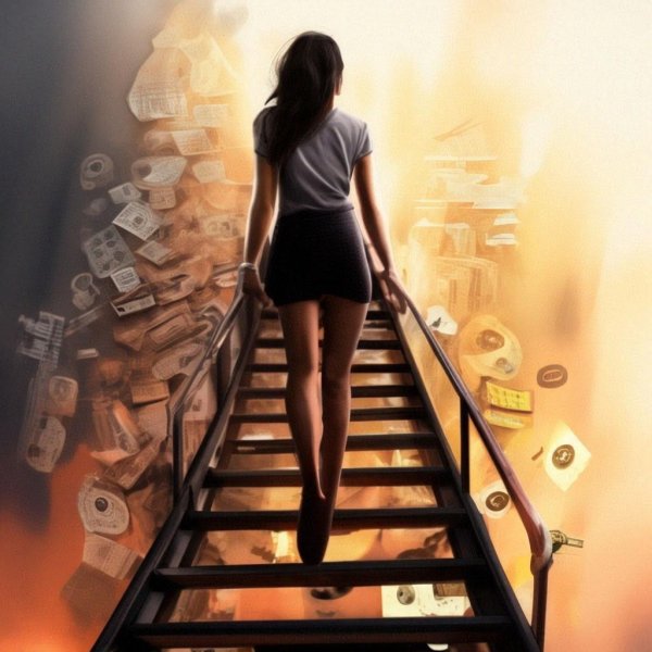 Девушка на лестнице