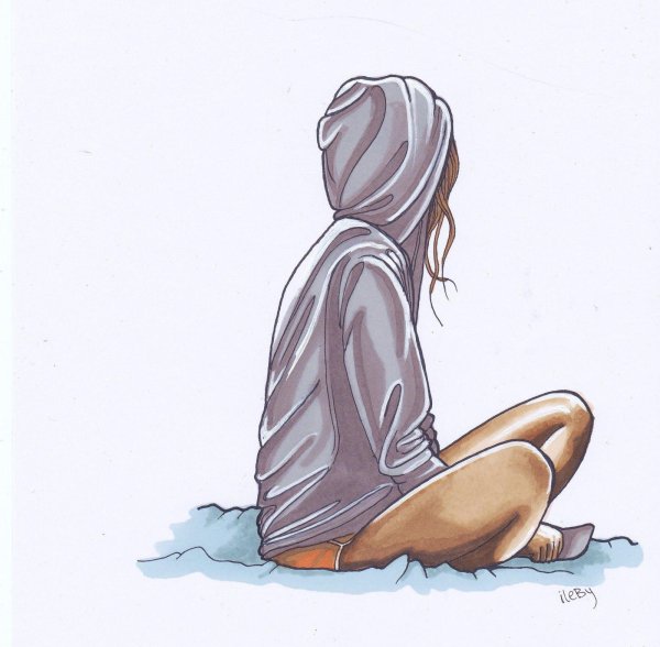 Девушка сидящая спиной