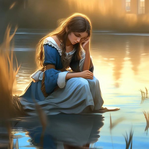 Девушка сидящая спиной