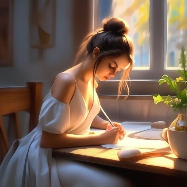 Девушка сидящая спиной