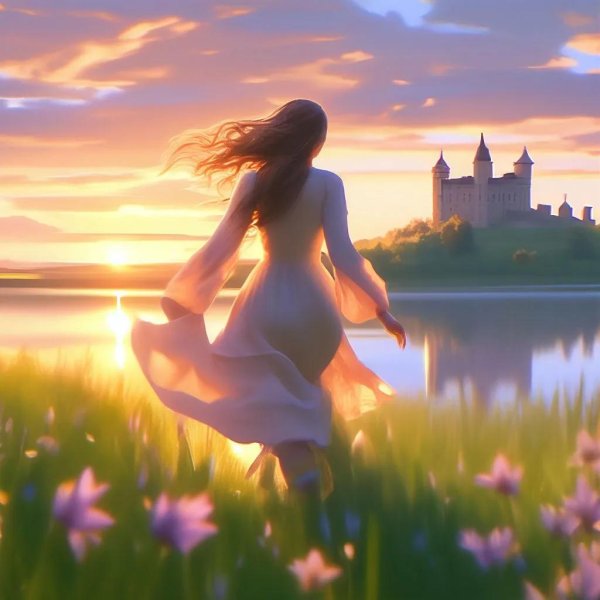 Девушка сидящая спиной