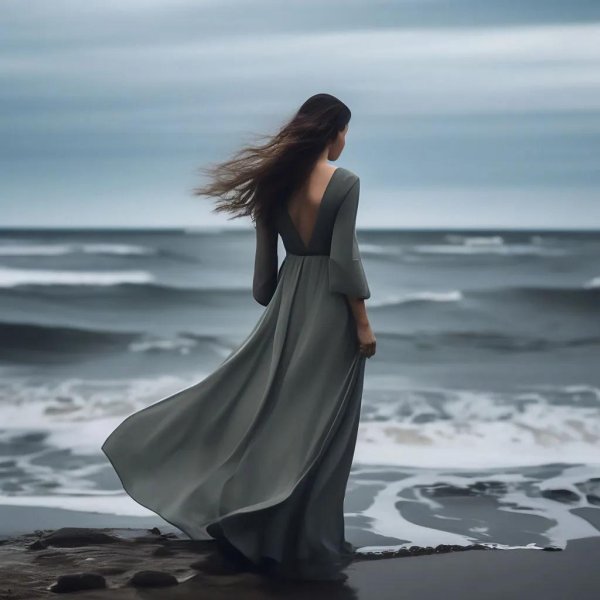 Девушка сидящая спиной