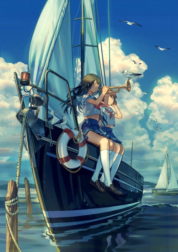 Девушка на корабле