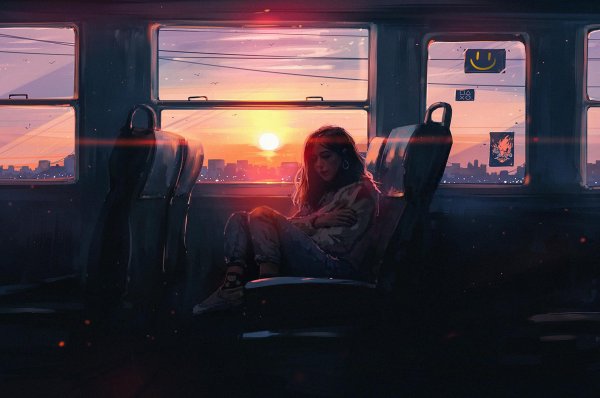 Девушка и автобус