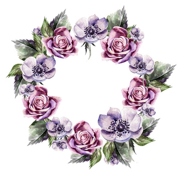 акварельные цветочные рамки