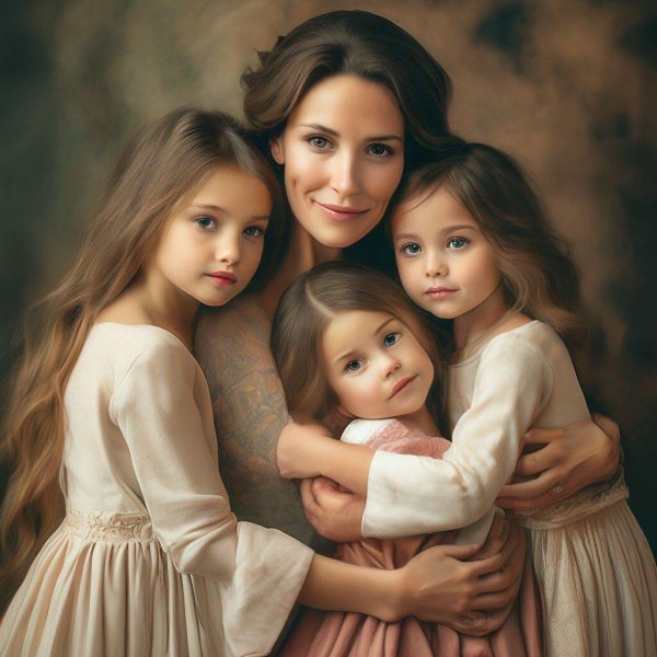 С девушками и детьми