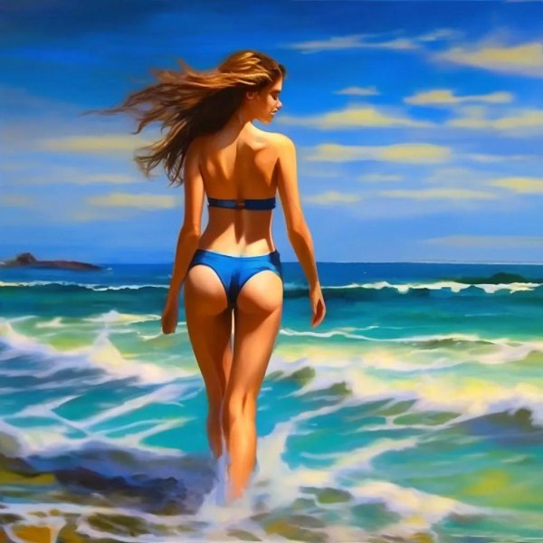 С девушками на пляжу