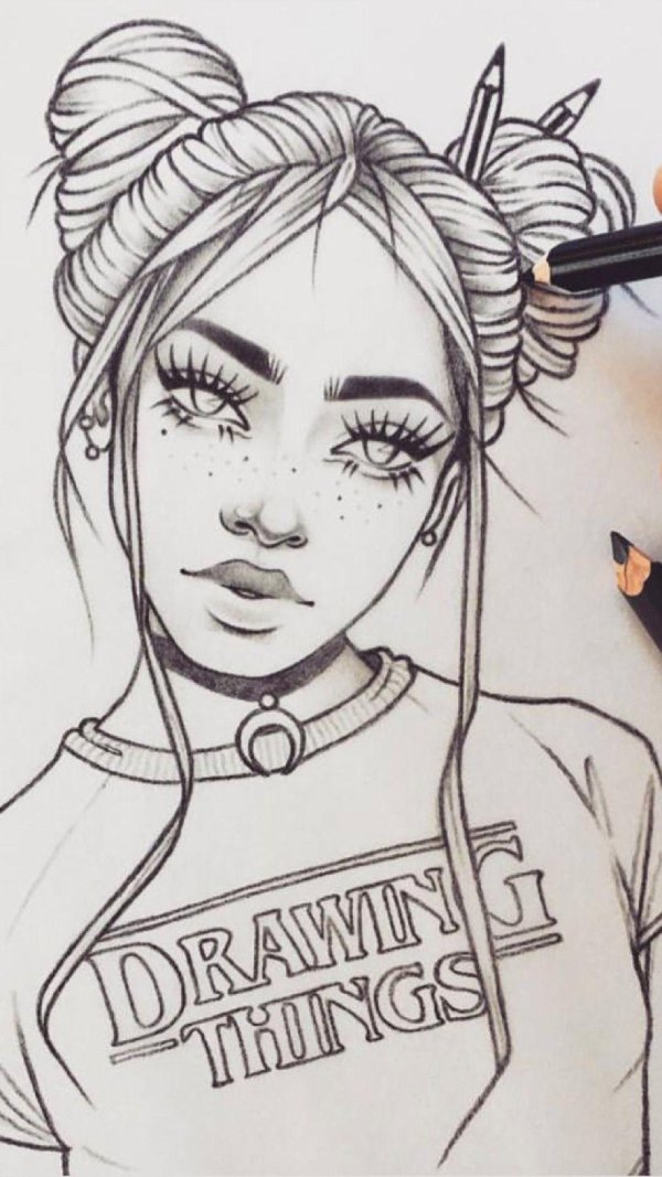 Карандашом с девушками легкие